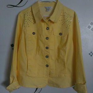 Women's yellow denim jacket